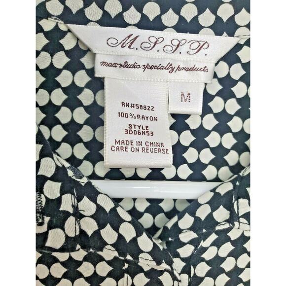 MSSP Max Studio Specialty Products Dress Medium M Professional Black White Belt - Picture 3 of 6